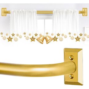 Black Wrap Around Curtain Rods 28 to 48 Inch:Blackout Adjustable Window Curtain Rod,Room Darkening Heavy Duty Curved French Metal Single Drapery Rods for Bedroom Kitchen Easy Install,Matte Black in Kuwait