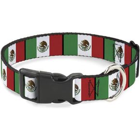Buckle-Down 6-9" Mexico Flags Plastic Clip Collar, Narrow Small in Kuwait