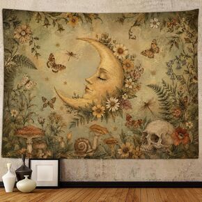 Boho Mushroom Dragonfly Tapestry for Bedroom Aesthetic, Vintage Botanical Plant Art Tapestries Wall Hanging for College Dorm Living Room Decor 80X60", Fairy Galaxy Poster Blanket in Kuwait