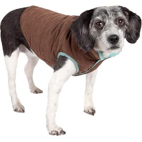 TOUCHDOG 'Waggin Swag' Fashion Designer Reversible 3M Insulated Pet Dog Coat Jacket, X-Large, Brown / Orange in Kuwait