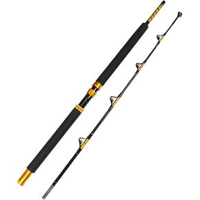 Fiblink 1-Piece/2-Piece Saltwater Offshore Heavy Trolling Rod Big Game Roller Rod Conventional Boat Fishing Pole (5 Feet 6 Inch, 30-50 lb/50-80 lb/80-120 lb) in Kuwait
