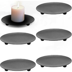 Iron Metal Candle Holders for Pillar Candles, Gold 3 Pcs 4.4" Decorative Candle Plates Diameter Candle Stand for Home Decor, Table, Wedding, Party, Spa in Kuwait
