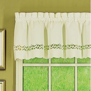 Today's Curtain, Hellina Tapework Tier 30", White, 60" W x 30" L in Kuwait