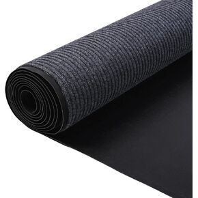 3'x16.4' Outdoor Runner Floor Mat Double Stripes Hallway Runner Rug Non-Slip Commercial Carpet Runner Entrance Mat for Indoor Entryway Balcony Kitchen Garage (Grey, 3 x 16.4 feet) in Kuwait