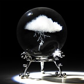 HDCRYSTALGIFTS 3D Lightning Cloud Crystal Decorative Ball Paperweight with Free Stand,60mm (2.3inch) Glass Art Engraving Sphere for Home Feng Shui Decoration Ornaments in Kuwait