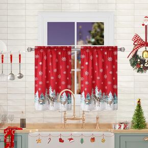 ROYGROW Christmas Velvet Valance Curtain Christmas Decoration Cafe Curtain Curtains Window Treatment Rod Pocket for Home Decor 1 Panel for Bathroom in Kuwait