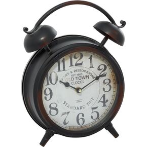 Deco 79 Metal Clock with Bell Style Top, 6" x 3" x 9", Brown in Kuwait
