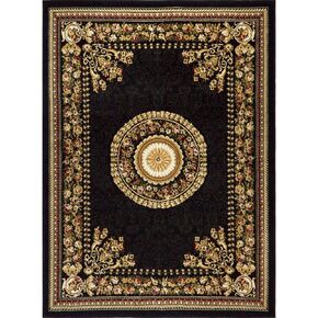 Home Dynamix Optimum Athens Area Rug 5'2" x7'2", Updated Oriental Medallion, Black/Beige in Kuwait