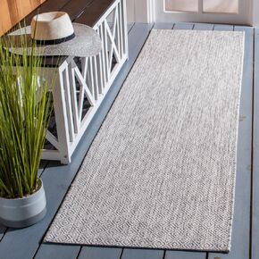 SAFAVIEH Courtyard Collection 2'3" x 6'7" Navy CY8520 Indoor-Outdoor Waterproof Easy-Cleaning Patio Backyard Mudroom Runner-Rug in Kuwait