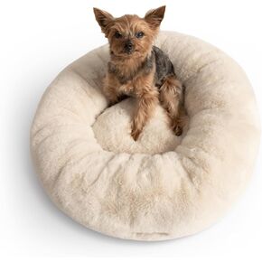 UnHide Floof Pet Bed - Large (35" x 12") - Extra Soft Dog Bed - Removable Faux Fur Cover - Machine Washable - Helps Ease Pet Anxiety & Provides The Perfect Sleep - Taupe Ducky in Kuwait