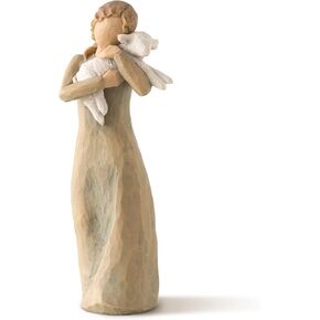 Willow Tree Peace on Earth, an Embrace of Peace, Figure Holds Lamb as Expression of Peaceful Blessings for Christmas Nativity, Daily Inspiration for Peace and Hope, Sculpted Hand-Painted Figure in Kuwait