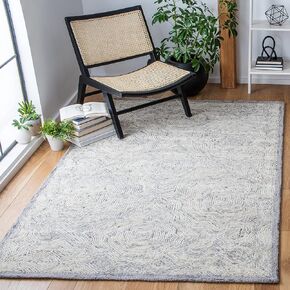 SAFAVIEH Ikat Collection Area Rug - 6' Square, Aqua, Handmade Wool, Ideal for High Traffic Areas in Living Room, Bedroom (IKT506J) in Kuwait