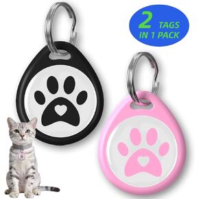 Premium QR Code Pet ID Tags - Dog Tags and Cat Tags, Connect to Online Pet Profile, Receive Instant Scanned Tag Location Email Alert (Black&Pink, Small) in Kuwait