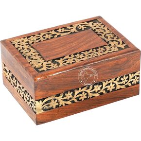 Handmade & Handcrafted Rosewood Borders Engraving Wooden Cremation Box/Urns for Human Ashes Adult, Funeral Urn Box (Large : 9" x 5.5" x 4.5" - 180lbs or 72kg, Natural) in Kuwait