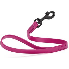 Dogline Biothane Waterproof Dog Leash Strong Coated Nylon Webbing with Black Hardware Odor-Proof Easy to Clean High Performance for Small or Large Dogs Made in USA 4 or 6 ft Lead, Black in Kuwait