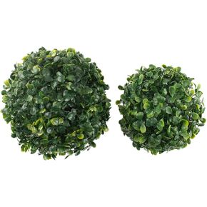 AUEAR, Artificial Boxwood Topiary Plant Balls Plastic Hanging Faux Green Grass Ball Decor Indoor Outdoor (4 Inch 6 Inch, 4 Pack) in Kuwait