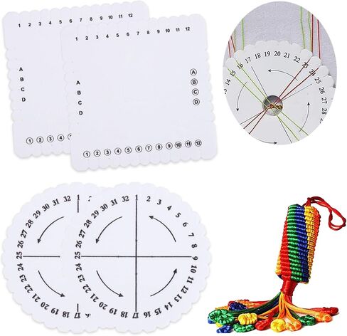 Comidox 4Pcs Kumihimo Disk Braiding Wheel Lightweight & Convenient Friendship Bracelet Disc Square & Round Kumihimo Supplies for Beading & Bracelet Weaving Kit DIY in Kuwait