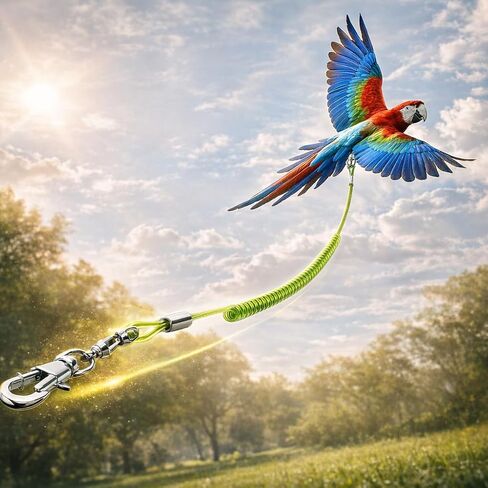 Parrot Bird Harness Leash Anti-bite Outdoor Flying Training Rope with 5pcs Different Sizes of Soft Foot Loops and Training Whistle(Upgraded Version of Ankle Ring) in Kuwait