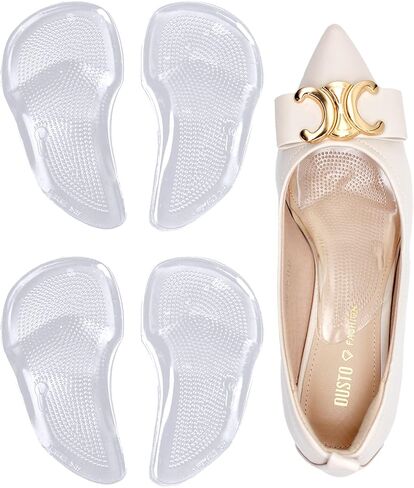 Plantar Fasciitis High Foot Arch Support Inserts Shoe Insoles for Flat Feet for Sandals Womens,Gel Arch Pads for Flat Feet for Men's 5.5-9/Women's 5-8.5(4.0"x2.1" Clear-3 Pairs) in Kuwait