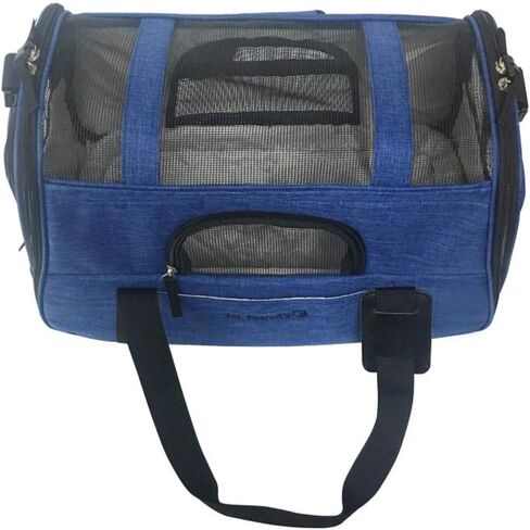Airline Approved Pet Carrier, Tall Profile Soft Sided Luxury Travel Tote with Faux Fleece Bedding, Premium Brand Zippers, Under Seat Compliant (Platinum Gray) in Kuwait