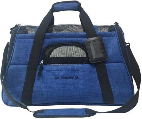 Airline Approved Pet Carrier, Tall Profile Soft Sided Luxury Travel Tote with Faux Fleece Bedding, Premium Brand Zippers, Under Seat Compliant (Platinum Gray) in Kuwait
