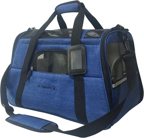 Airline Approved Pet Carrier, Tall Profile Soft Sided Luxury Travel Tote with Faux Fleece Bedding, Premium Brand Zippers, Under Seat Compliant (Platinum Gray) in Kuwait