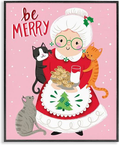 Stupell Industries Be Merry Grandma Christmas Cookies Cats Perched, Design by Arrolynn Weiderhold in Kuwait