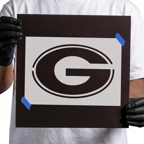 Stencil Stop Georgia Bulldogs G Logo Stencil - Reusable for DIY Projects, Painting, Drawing, Crafts - 14 Mil Mylar Plastic - Officially Licensed (6 Pack (2", 3", and 4", 2 Each)) in Kuwait