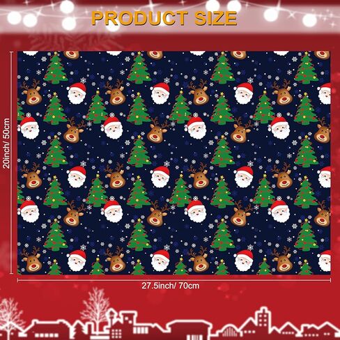 Zayvor 12 Large Sheets Christmas Wrapping Paper,Assorted Folded Holiday Gift Wrap,Recyclable Xmas Wrap Paper, Festive Traditional Christmas Decorations,Snowflake, Christmas Tree, 75x51cm in Kuwait