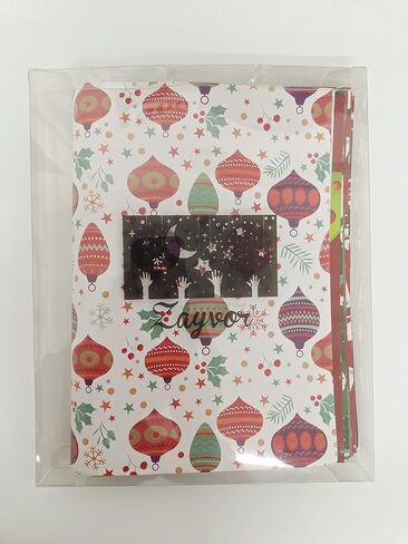 Zayvor 12 Large Sheets Christmas Wrapping Paper,Assorted Folded Holiday Gift Wrap,Recyclable Xmas Wrap Paper, Festive Traditional Christmas Decorations,Snowflake, Christmas Tree, 75x51cm in Kuwait