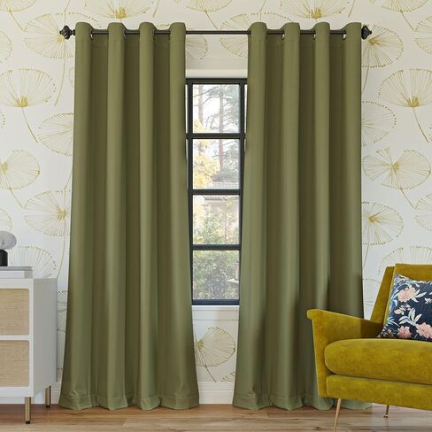 Sun Zero Nordic 2-Pack Theater Grade Noise Reducing Extreme 100% Blackout Grommet Curtain Panel Pair, 52" x 96, White in Kuwait