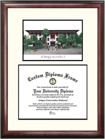 Campus Images TX959LGED University of Texas, Austin Embossed Diploma Frame with Lithograph Print, 11" x 14", Gold in Kuwait