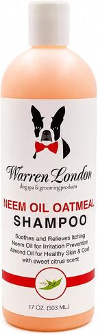 Warren London Oatmeal Dog Shampoo I Cleans Sensitive Flaky Dry Itchy Skin I Relief with Vitamins I Stop The Scratch I Made USA- 17 oz in Kuwait