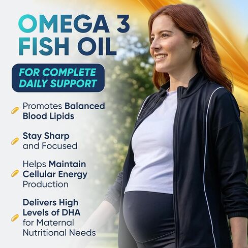 Vital Oils 1000 Premium Omega 3 Fish Oil Supplement - Ultra Strength DHA, IFOS Certified Fish Oil, Premium Gold Standard Burpless Omega 3 Capsules (1 Month Supply) in Kuwait