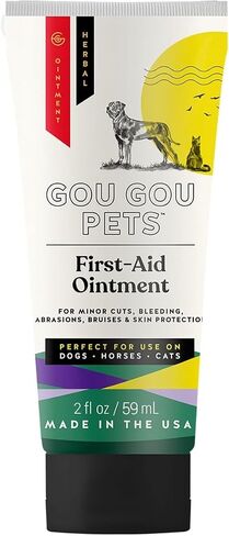 Gou Gou Pets مرهم الإسعافات الأولية الشامل العشبي المشتق من الطبيعة للكلاب والقطط والخيول للجروح: الجروح الطفيفة، والنزيف، والسحجات، والجروح البطيئة الشفاء، والجروح المفتوحة والثقبية - صنع في الولايات المتحدة الأمريكية - 2 أوقية in Kuwait