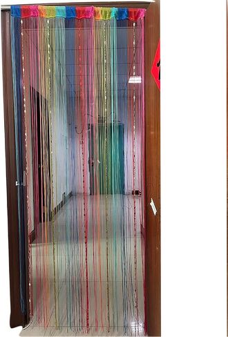 ستارة باب ZiDeTang مطرزة بالأزرار، ستارة مقسمة لغرفة المعيشة بشراشيب (39.30 بوصة × 78.50 بوصة، شامبانيا) in Kuwait
