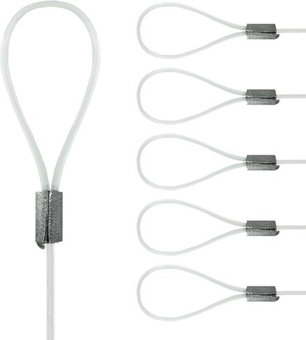 Loop Hanging Nylon Cables 2mm Diameter 72-inch - Supports 25 lbs - 5 Pack - Strong Nylon Wire for Picture Rail Hanging System in Kuwait