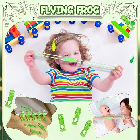 100 Pcs Slingshot Flying Frog Sticky Stretchy Frog Toys Fun Shooting Toys Flying Green Frogs Toy for Classroom Exchange Prizes Outdoor Games Frog Party Favors Birthday Party Toys Goodie Bag Fillers in Kuwait