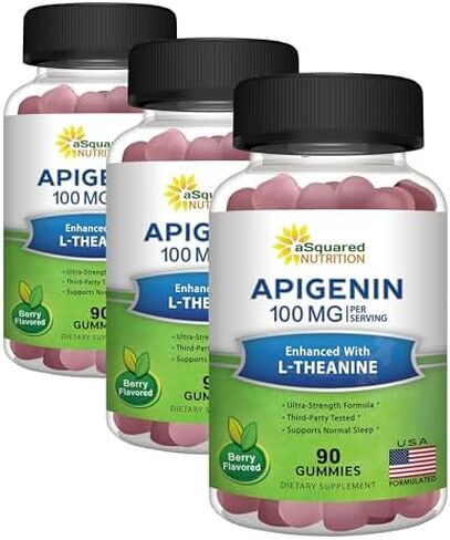 aSquared Nutrition Apigenin 50mg Gummies - مكمل Apigenin للنوم - مستخلص طبيعي غائر بديل للكبسولات والحبوب والمساحيق والشاي in Kuwait