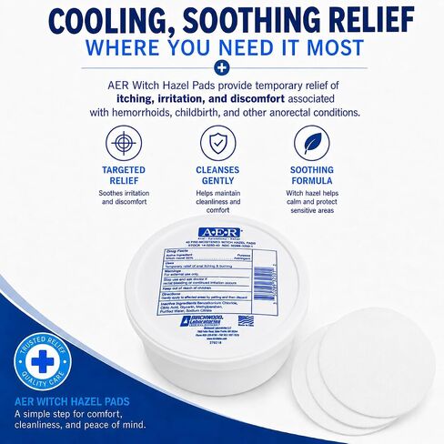 Birchwood Laboratories A-E-R Pre-Moistened Witch Hazel Pads, 40 Count in Kuwait