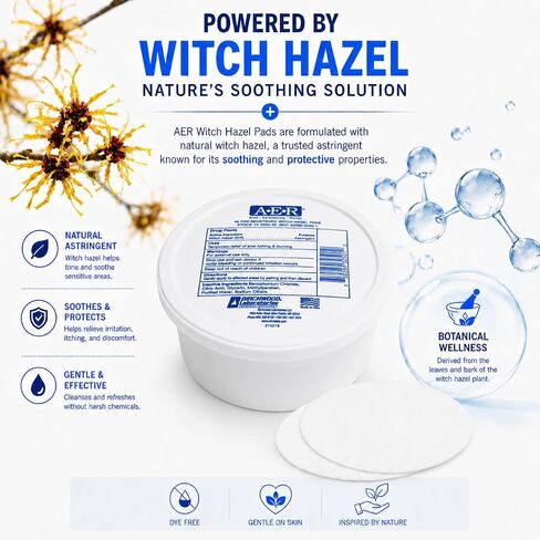 Birchwood Laboratories A-E-R Pre-Moistened Witch Hazel Pads, 40 Count in Kuwait