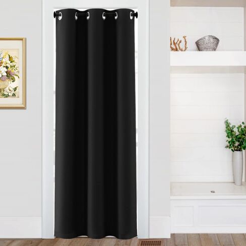 Turquoize Doorway Curtain Blackout Door Curtains for Doorways 80 Inch Grommet Thermal Insulated Closet Curtains Privacy Doorway Drapes for Closet Bathroom Front Door, 1 Panel, Pure White, W42 x L80 in Kuwait