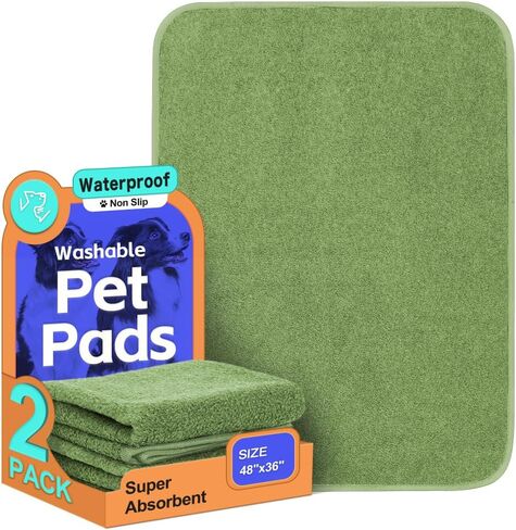 Washable Pee Pads for Dogs, Extra Large Reusable Dog Pee Pad, Waterproof Pet Mat, Dog Playpen Mats for Puppy Training Whelping Playpen Pads in Kuwait