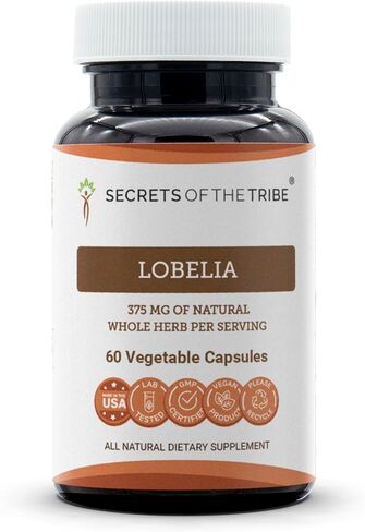 Secrets of the Tribe Lobelia 120 Capsules(2 pcs.), Responsibly farmed Lobelia (Lobelia Inflata) Dried Herb (2x120 Capsules) in Kuwait