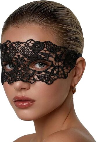 Mordarli Sexy Masquerade Mask for Women Lace Eye Mask for Halloween Costume Party in Kuwait