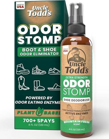 مزيل الروائح الكريهة للأحذية Uncle Todd's Odor Stomp - تركيبة إنزيمية قوية ومثبتة للقضاء على الروائح الكريهة في جميع الأحذية in Kuwait