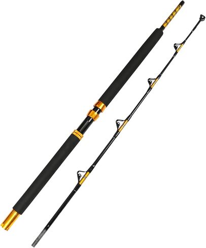 Fiblink 1-Piece/2-Piece Saltwater Offshore Heavy Trolling Rod Big Game Roller Rod Conventional Boat Fishing Pole (5 Feet 6 Inch, 30-50 lb/50-80 lb/80-120 lb) in Kuwait