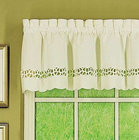 Today's Curtain, Hellina Tapework Tier 30", White, 60" W x 30" L in Kuwait