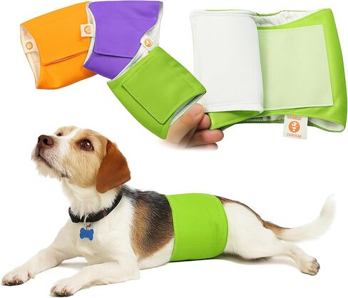 Male Dog Wraps Washable & Reusable Belly Band Diapers Materials Durable Machine Washable Doggie Pee Puppy Pads Diaper Trainer Potty - 3 Pack Set in Kuwait