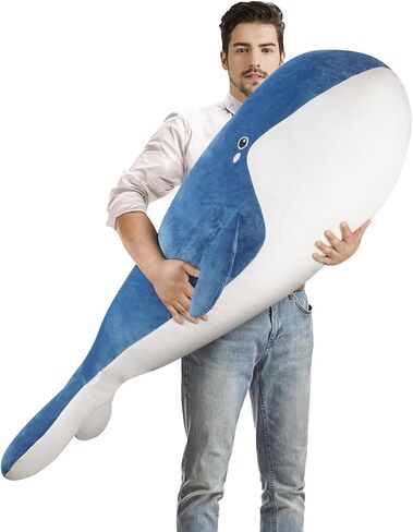 Long Whale Plush Body Pillow,Cute Whale Stuffed Animal,Super Soft The Whale Throw Pillows Plush Toys,Big Stuffed Animals,Birthday Gifts for Kids 31.4IN in Kuwait